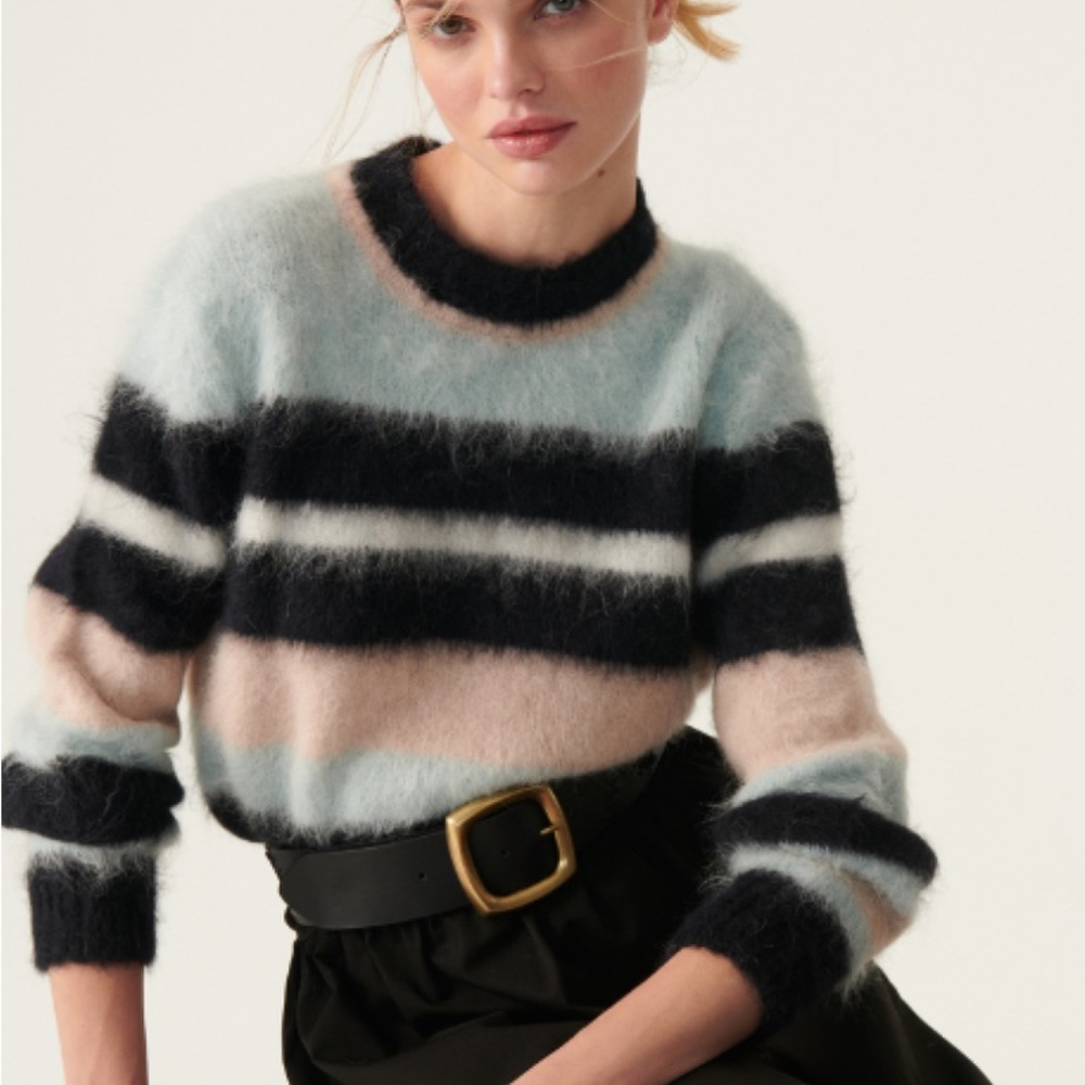 Ba&sh Maria Blue Striped Sweater